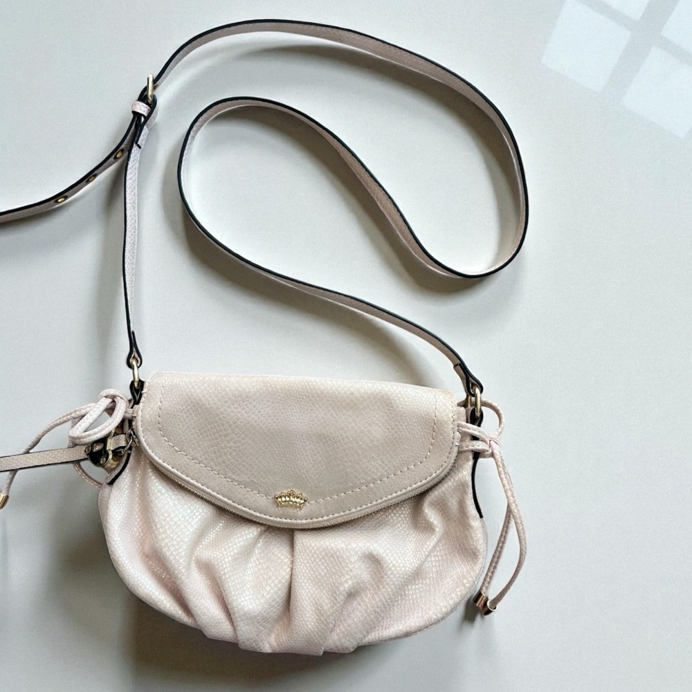 Juicy Couture Mini Traveler Crossbody Bag in pink sparkle snake print